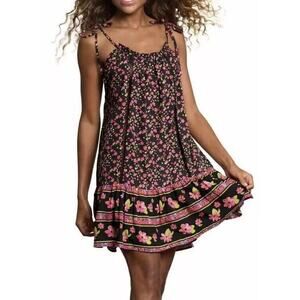 MAAJI NWT coverup Magnolia Short Dress Pansie Size Small Black